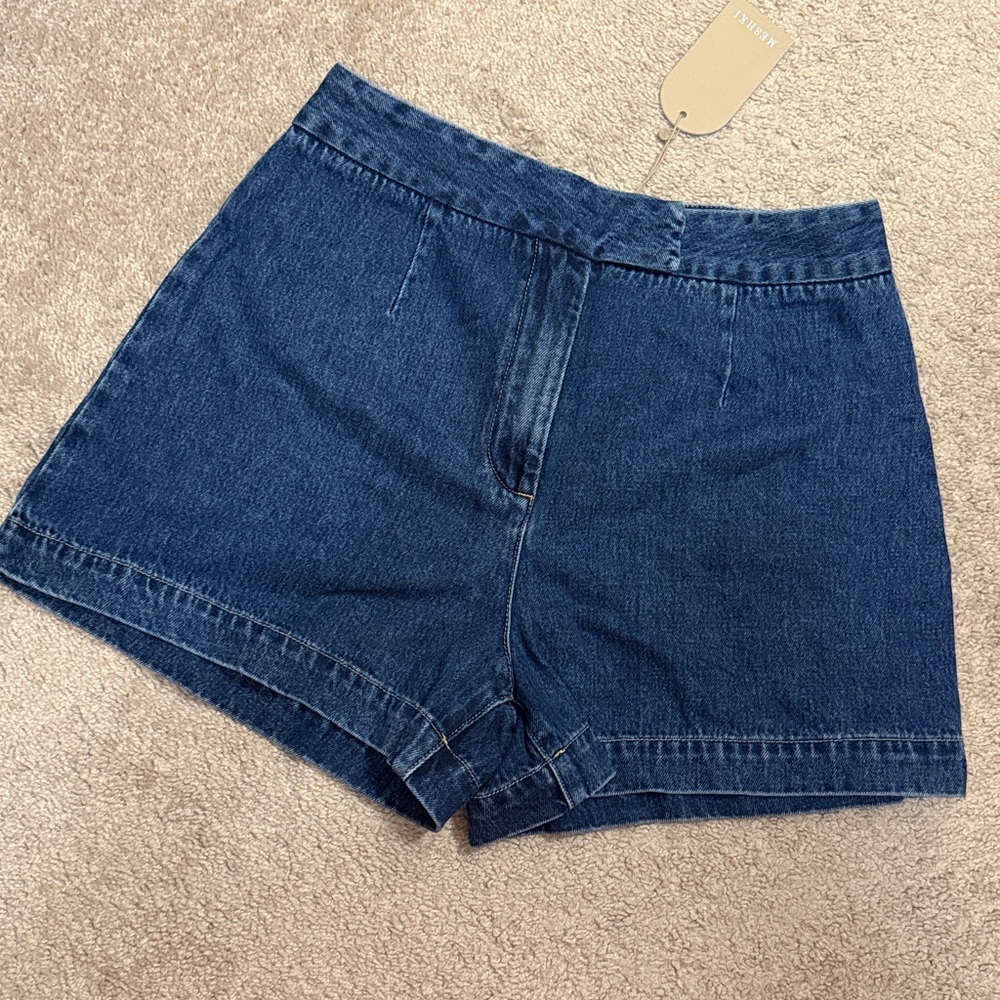 Meshki Blue High-Waist Denim Shorts - Picture 4 of 5
